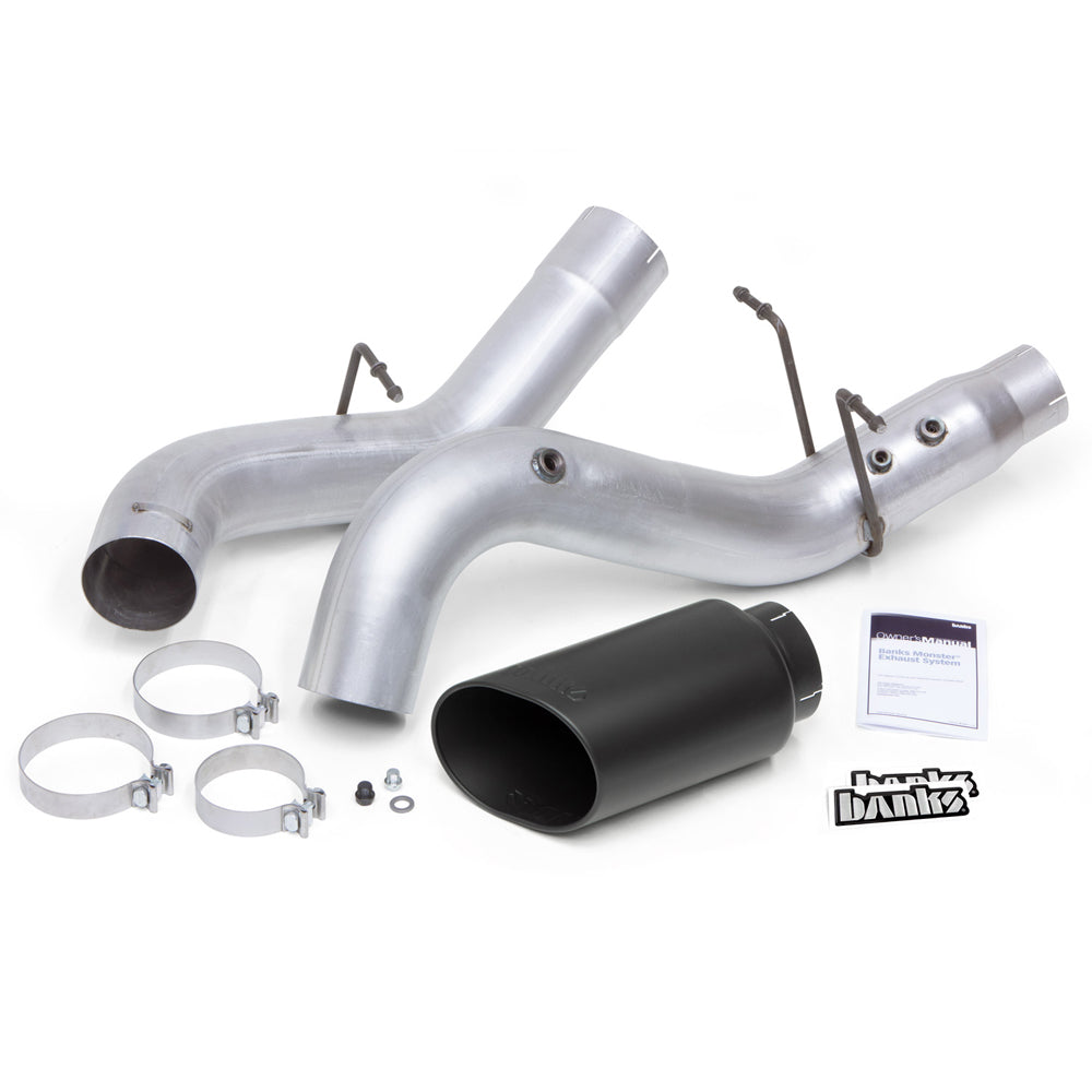 Monster Exhaust System 5-inch Single Exit Black Tip 2017- 2019 Chevy ...